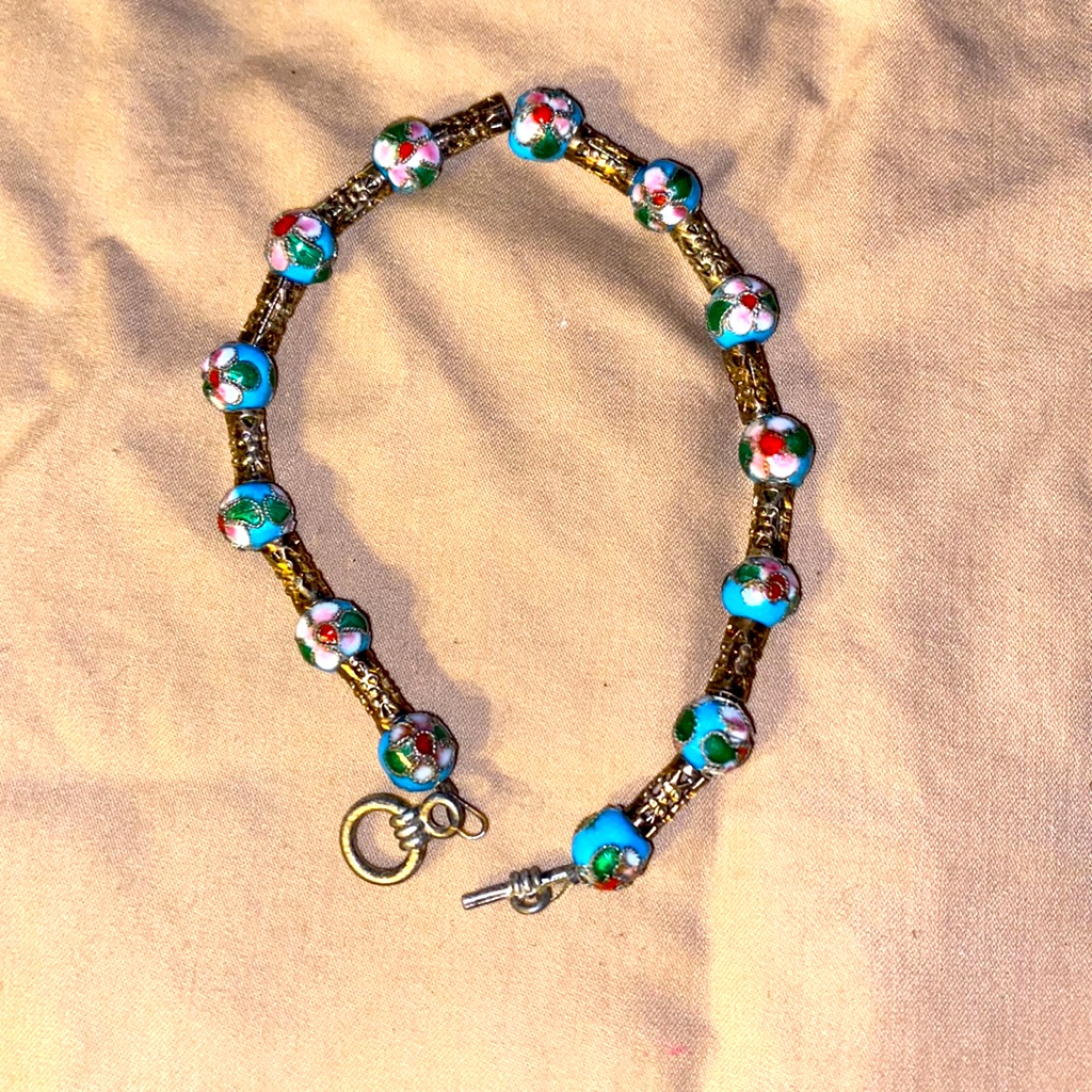 3 For $10 Bracelet Flowered, Multi Color Euc